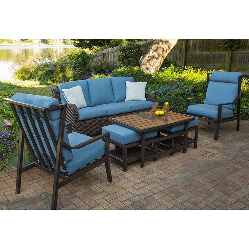 Agio Portland Agio Coffee Table and Nesting Ottoman Set Find Your